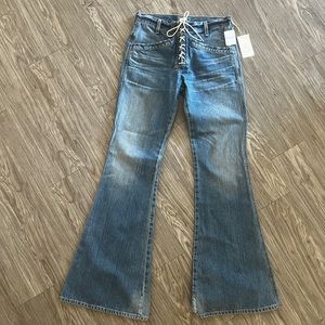 free people lace up flare jeans